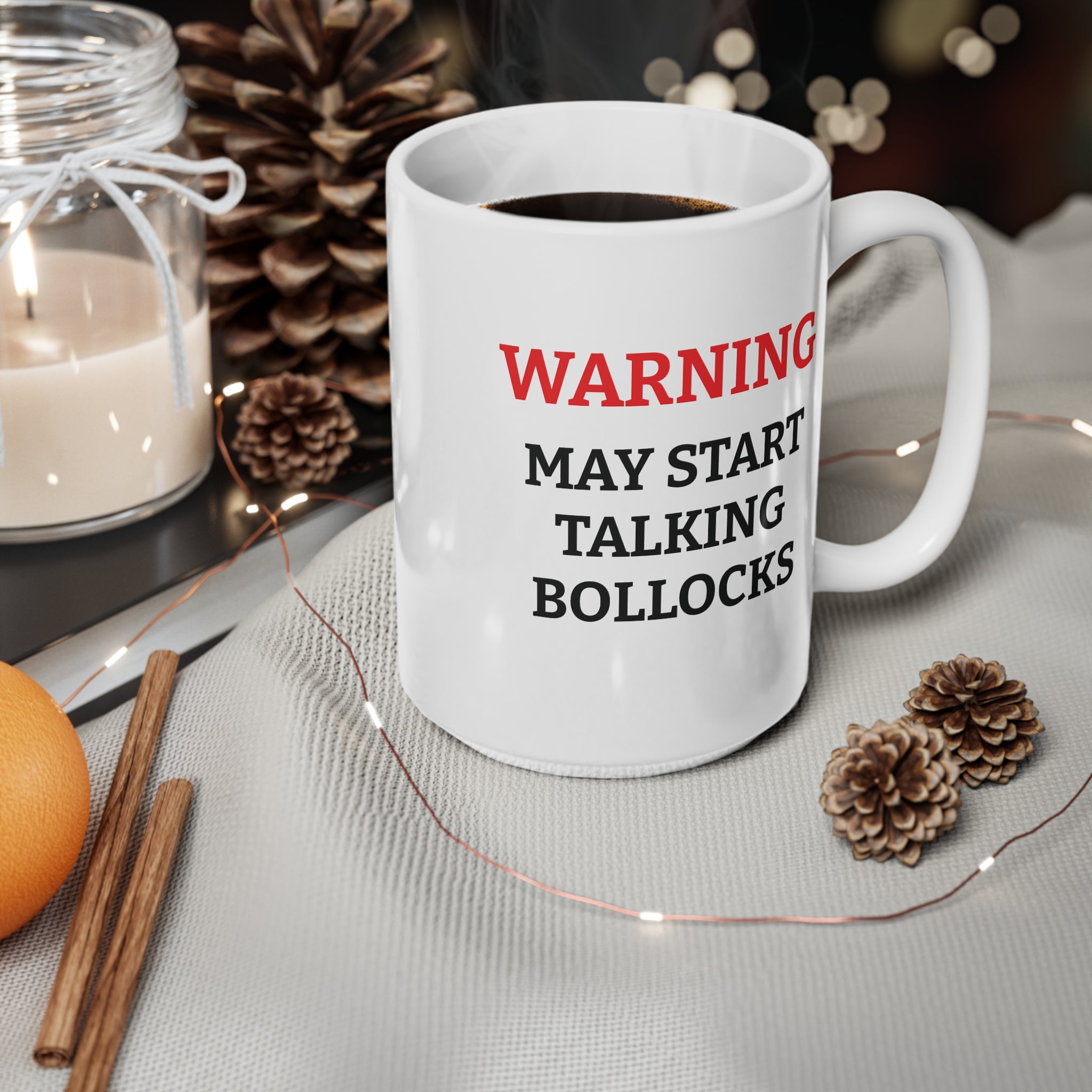 Warning: May Start Talking BOLLOCKS Funny Mug, Pub Joke Mug, Funny Gift for Him, Drinking Coffee Mug, Beer Lover Gift, Funny Gag Gift